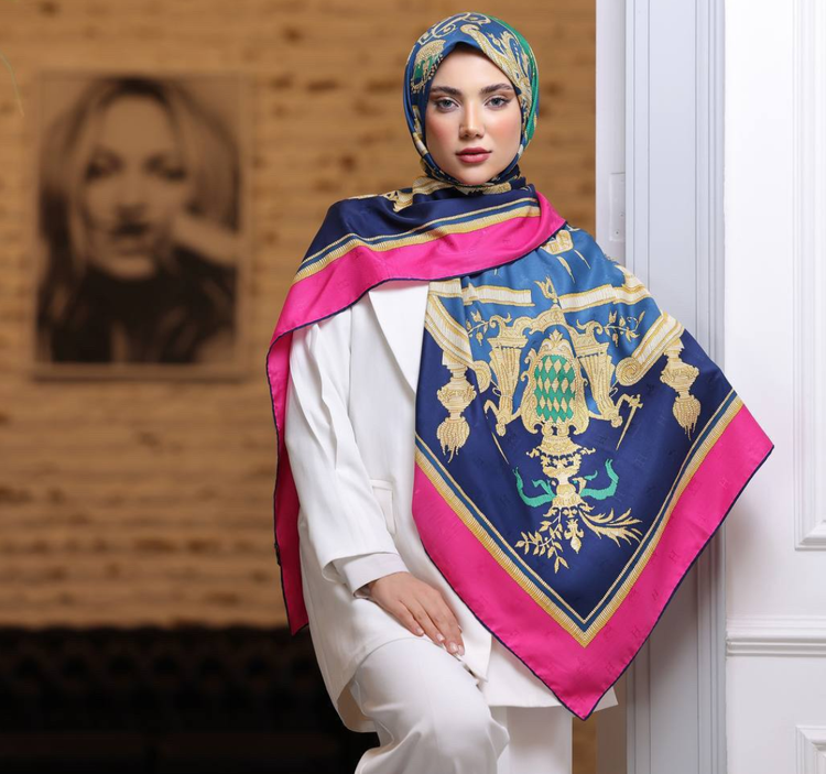 روسری ابریشم ژاکارد