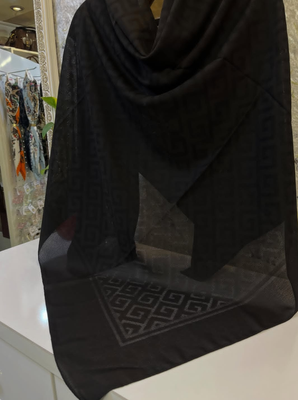روسری مشکی نخی سوزنی ترک تابستانه
