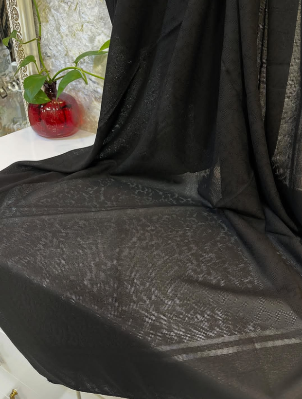 روسری مشکی نخی سوزنی ترک تابستانه