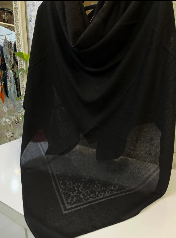 روسری مشکی نخی سوزنی ترک تابستانه