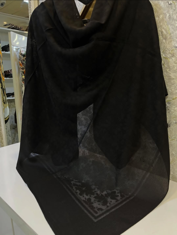 روسری مشکی نخی سوزنی ترک تابستانه