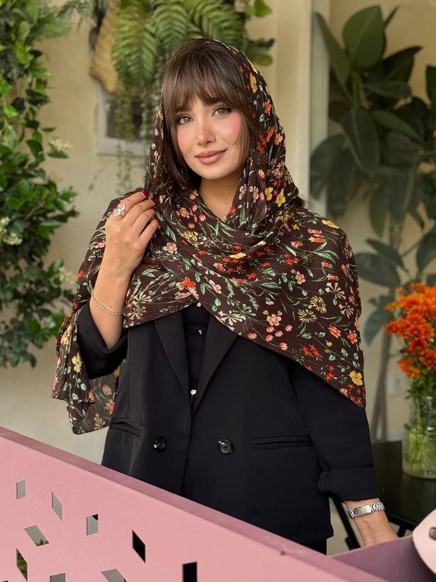 شال زنانه حریر پلیسه تابستانه