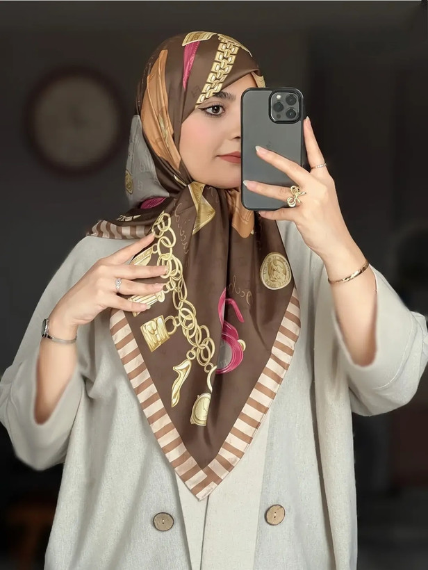روسری ابریشم ژاکارد وارداتی