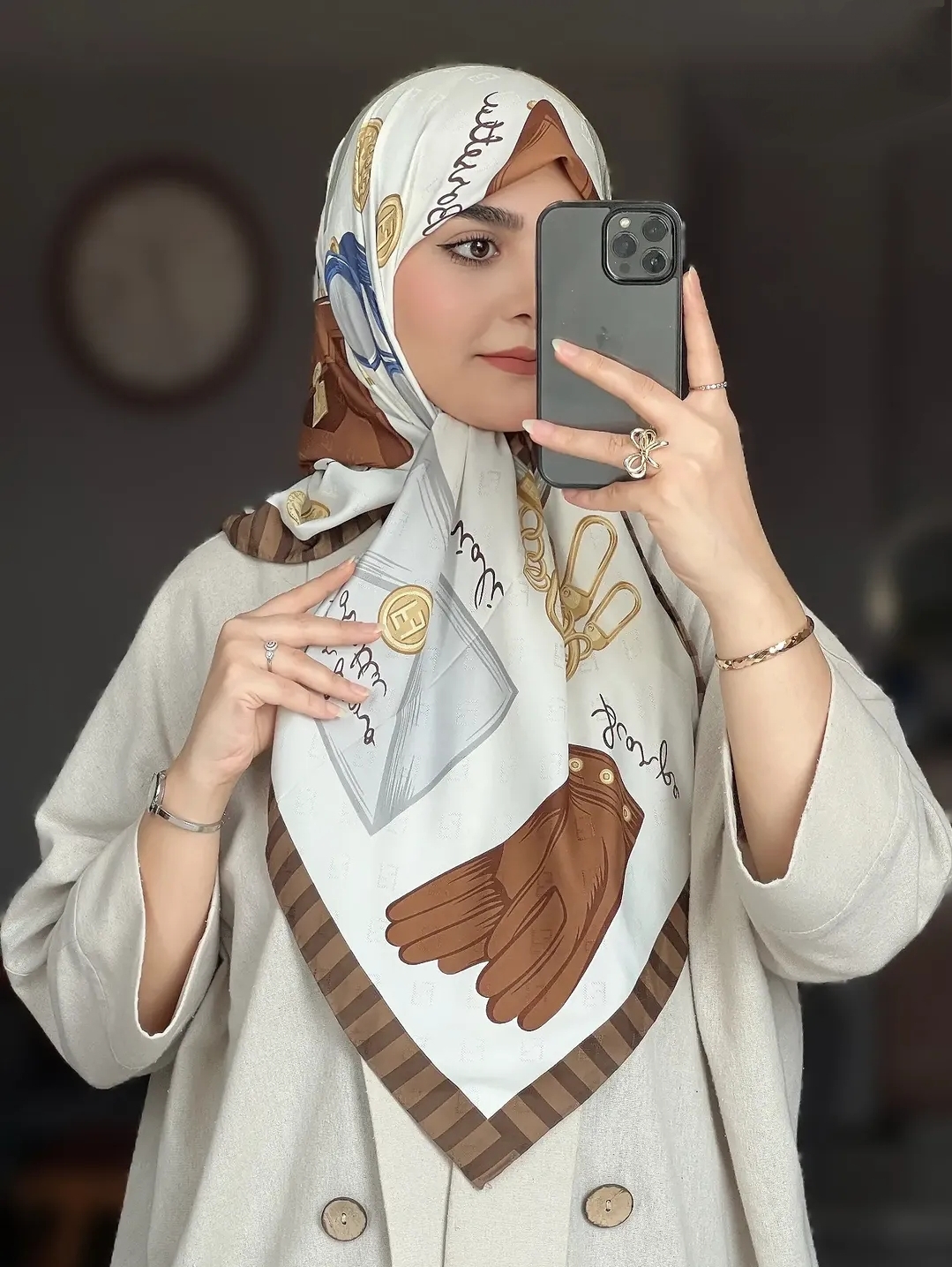 روسری ابریشم ژاکارد وارداتی