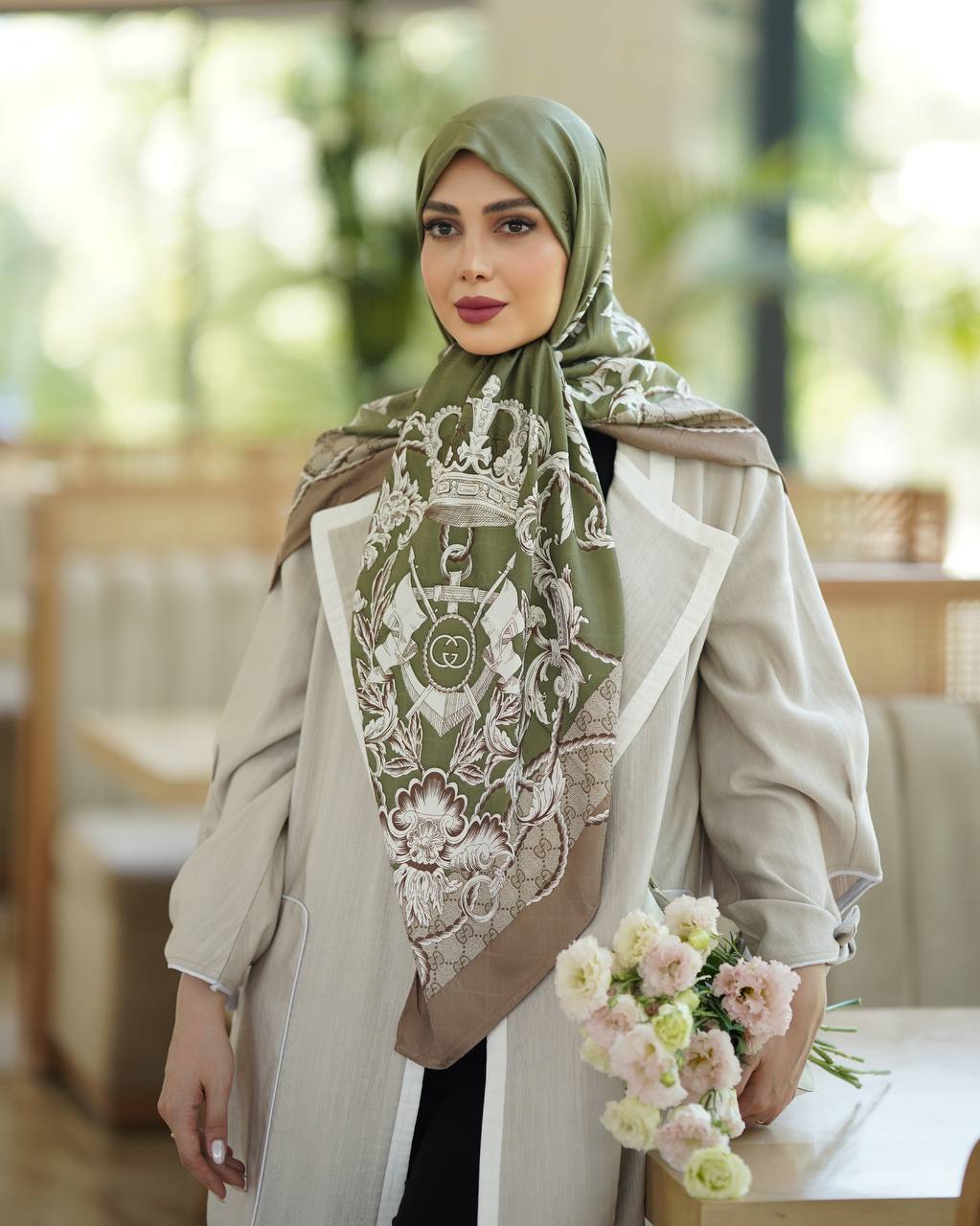 روسری ابریشم ژاکارد
