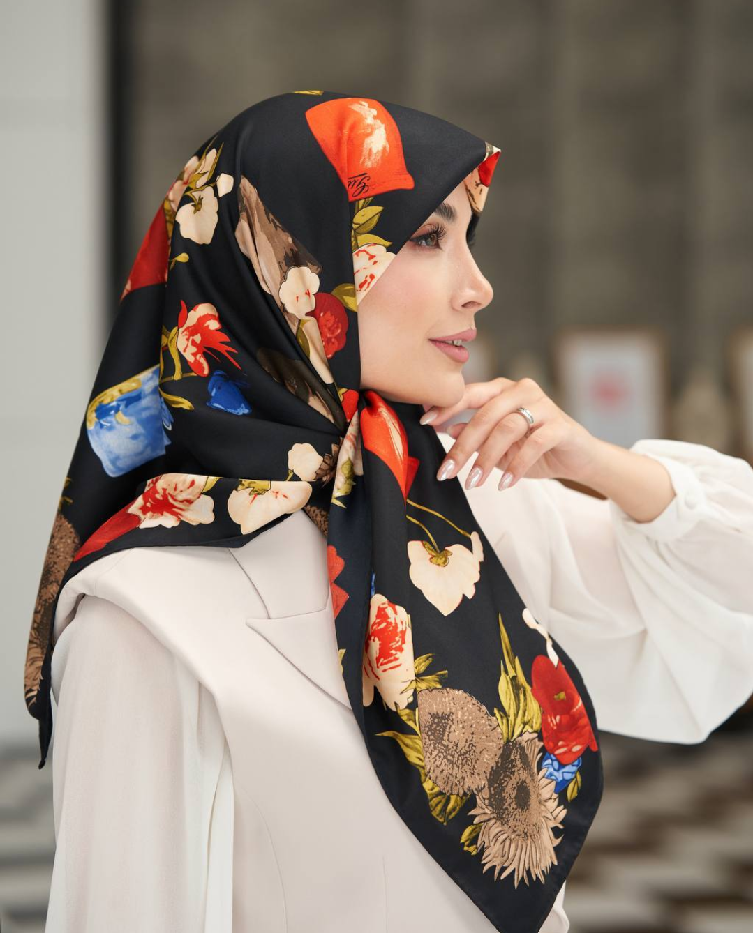 روسری ابریشم توئیل کجراه