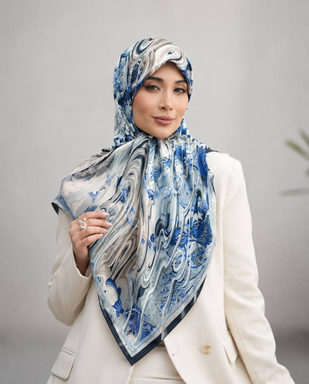روسری ابریشم توئیل کجراه