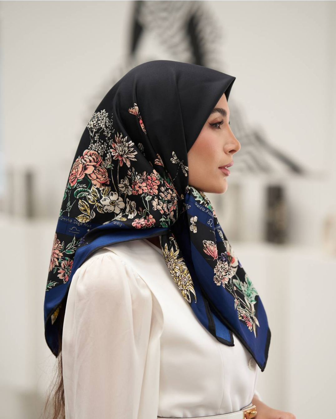 روسری ابریشم توئیل کجراه