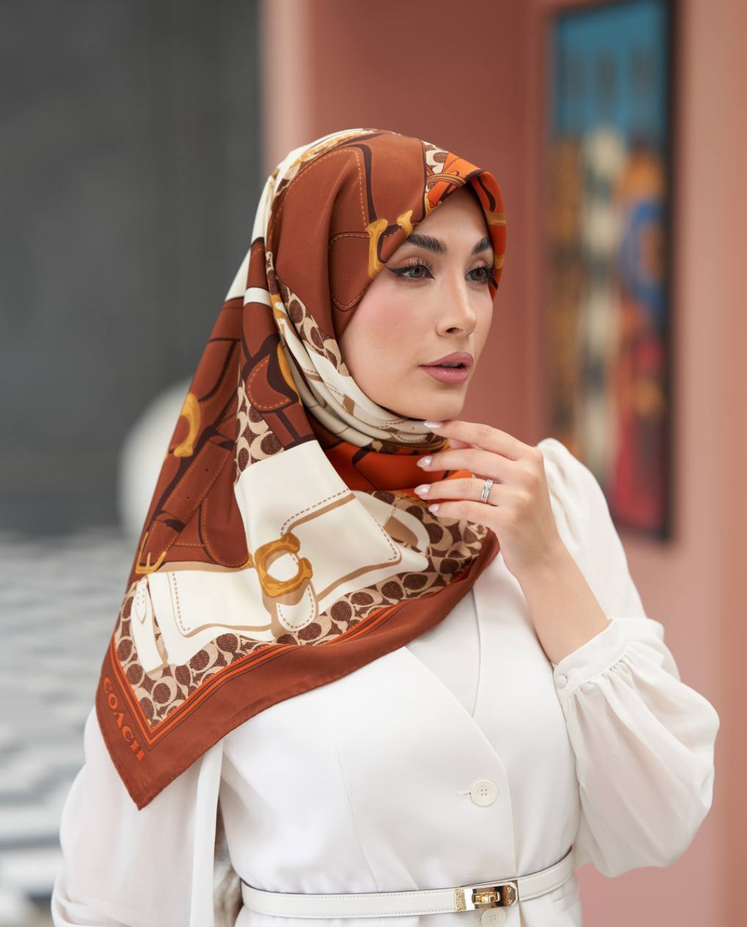 روسری ابریشم توئیل کجراه